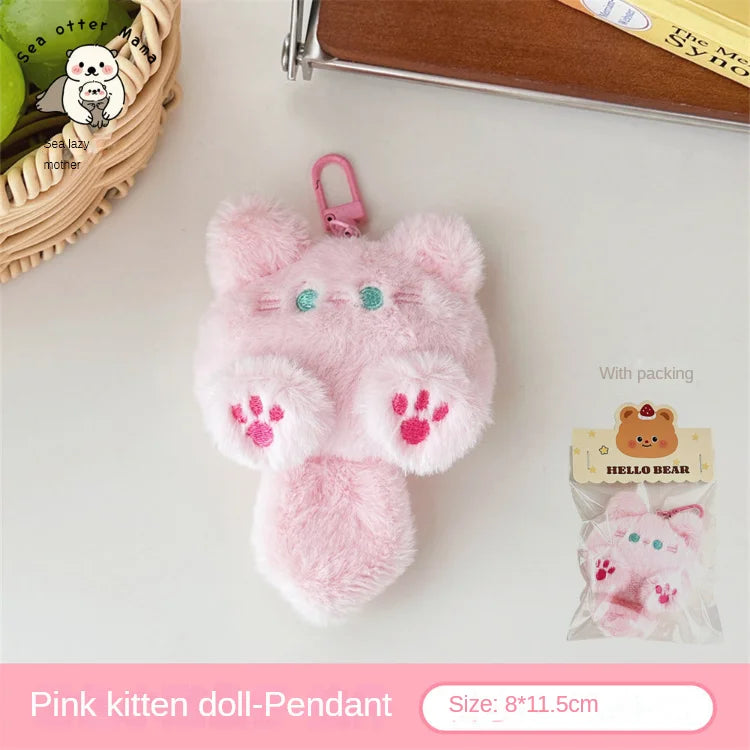 Plush Cat Pendant Keychain