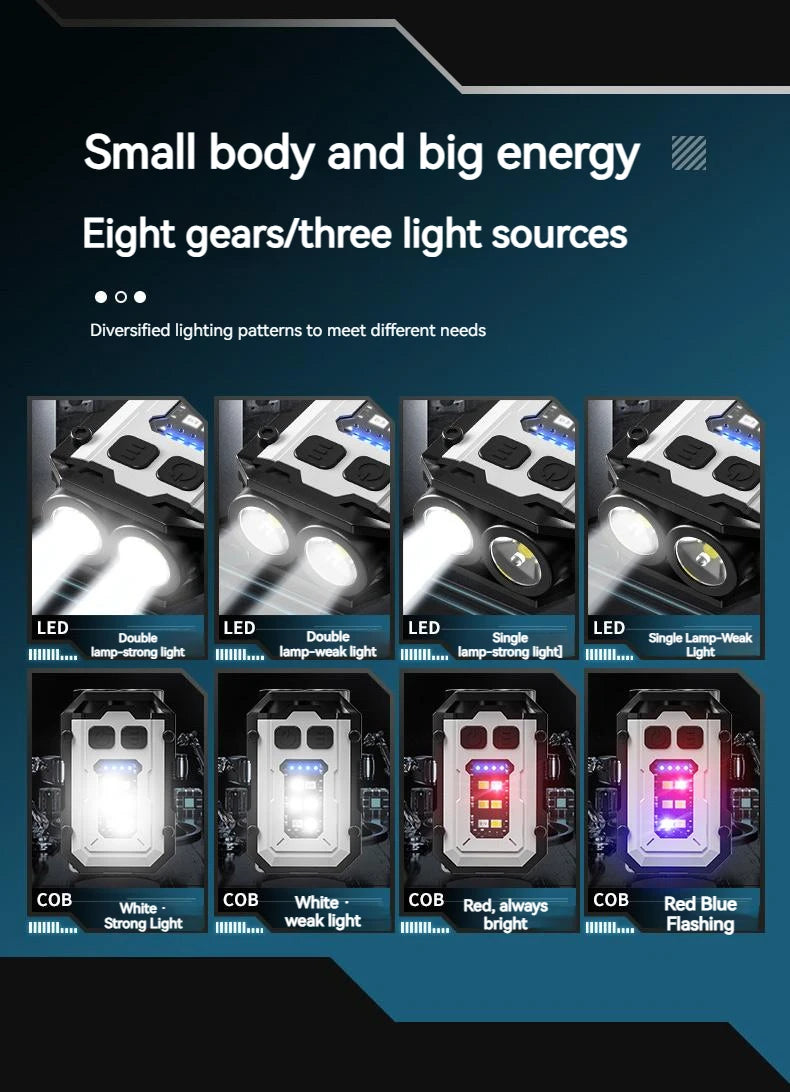 Portable Dual-Light Keychain Torch