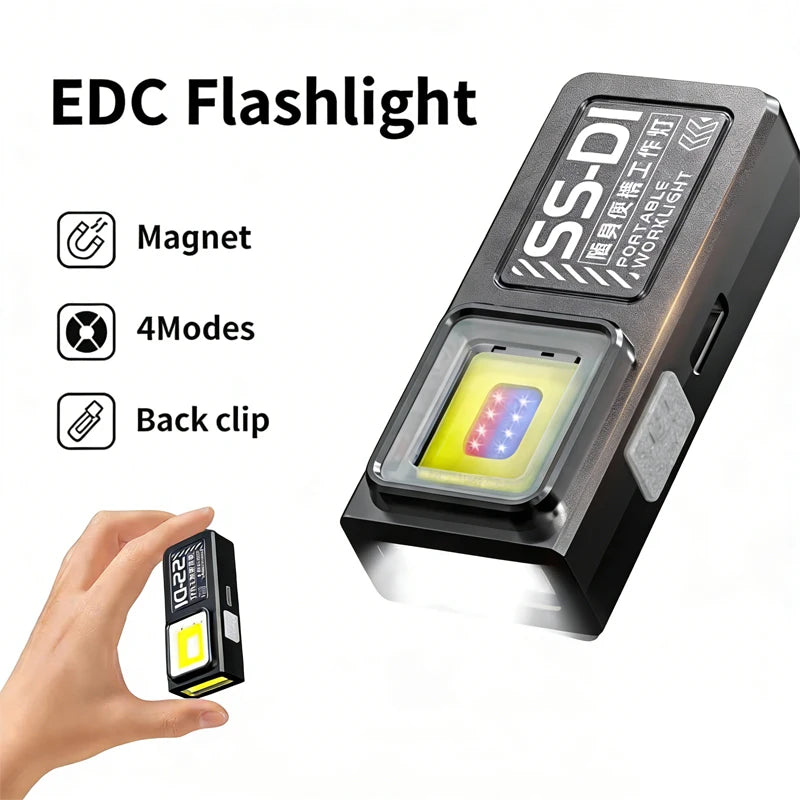 Powerful Mini COB LED Keychain Flashlight