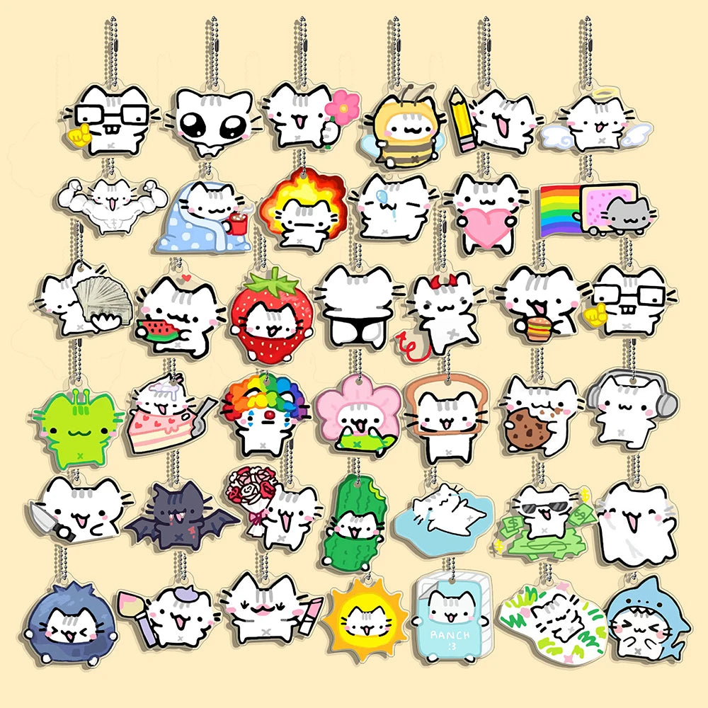 Funny Cat Character Keychain