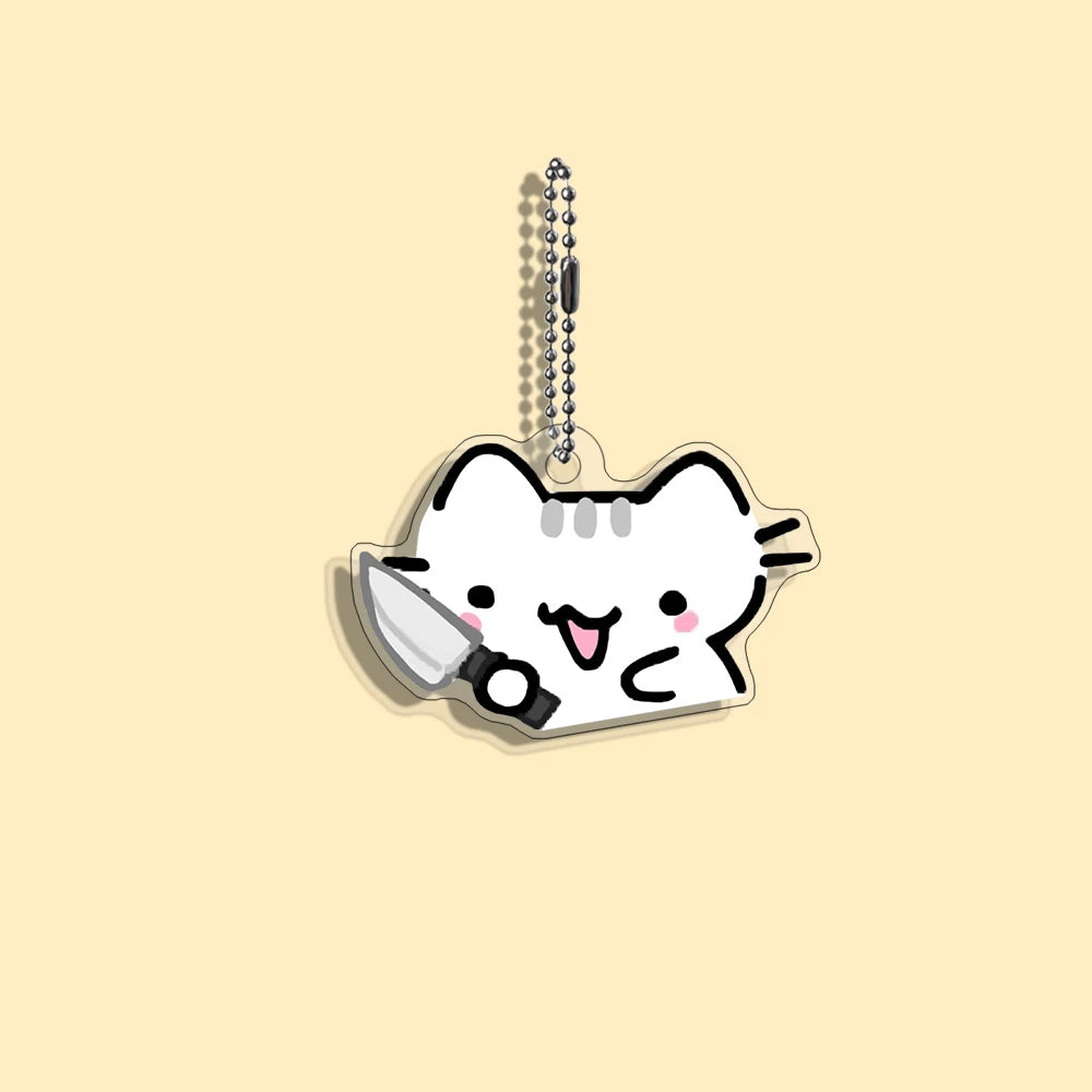 Funny Cat Character Keychain