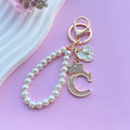 Pearl Crown Initial Keychain (A–Z)