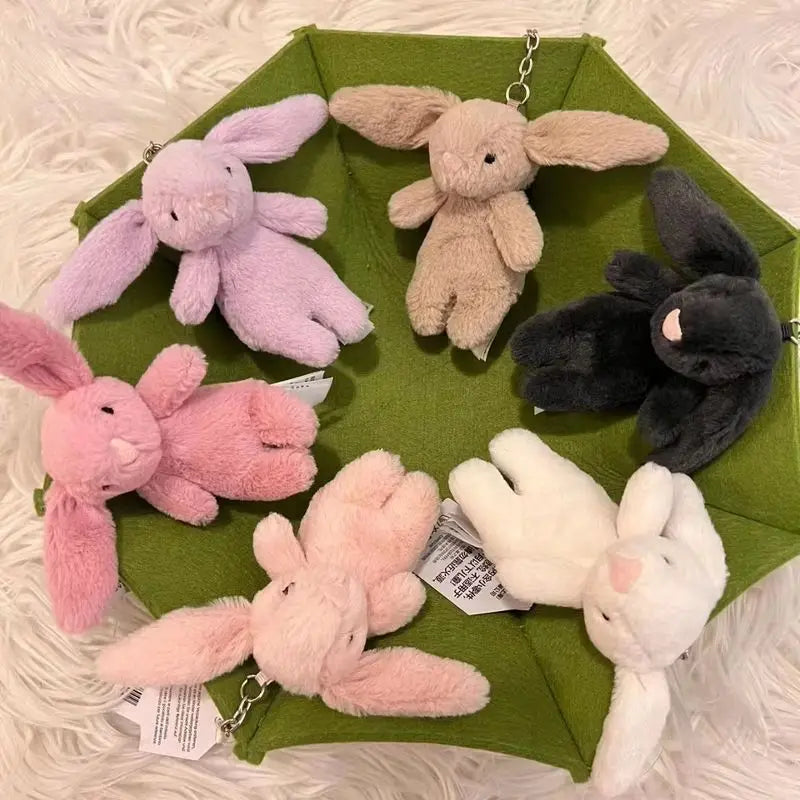 Rabbit Pompom Plush Keychain