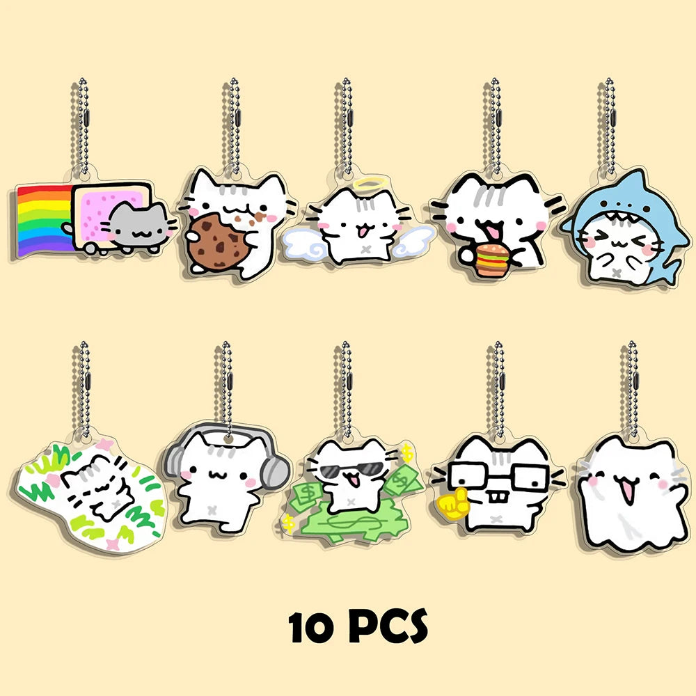Funny Cat Character Keychain
