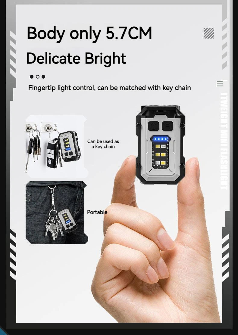 Portable Dual-Light Keychain Torch