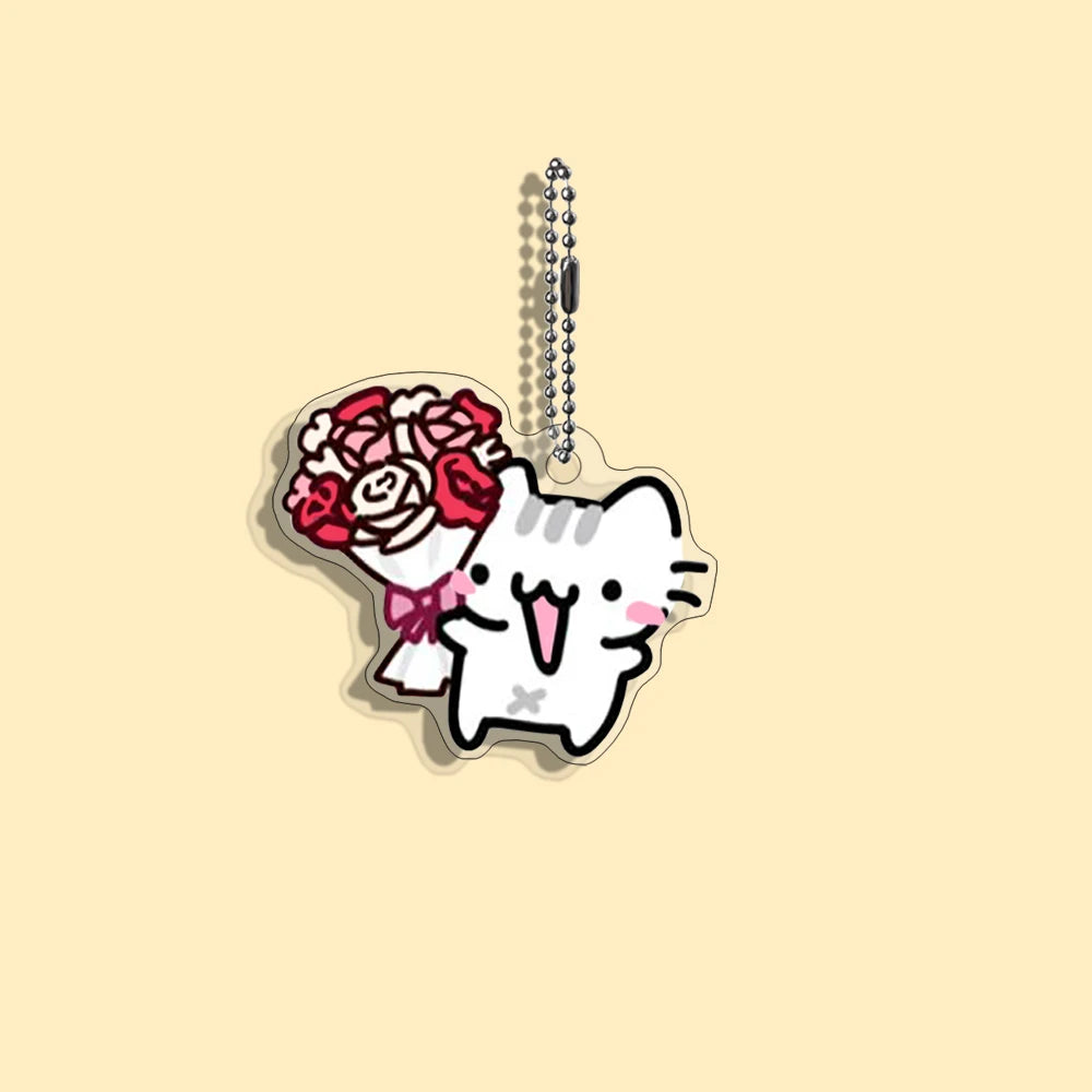 Funny Cat Character Keychain