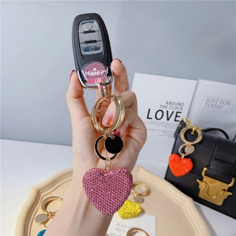 Rhinestone Heart Keychain
