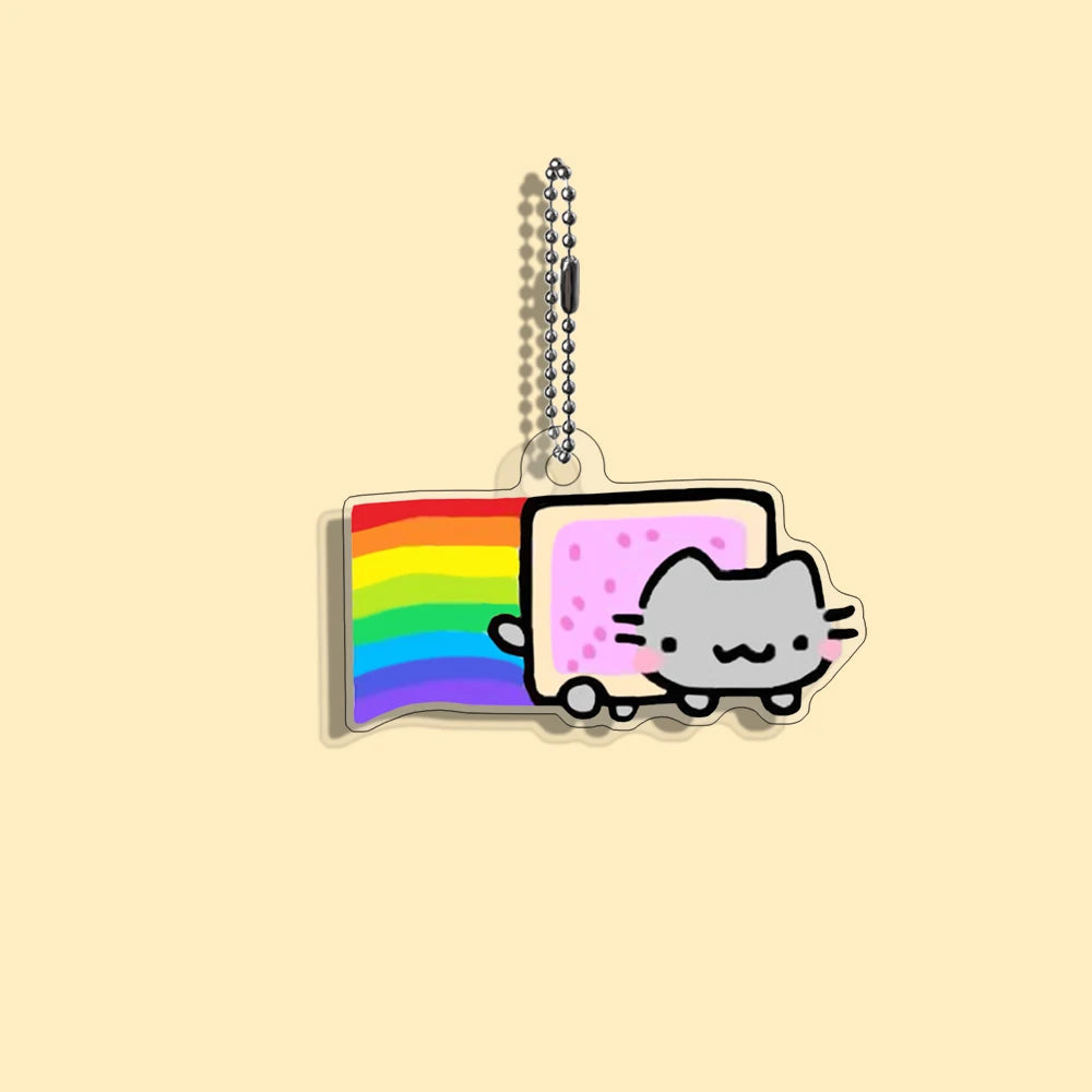 Funny Cat Character Keychain