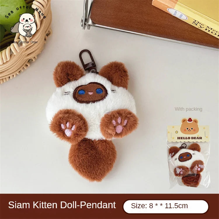 Plush Cat Pendant Keychain