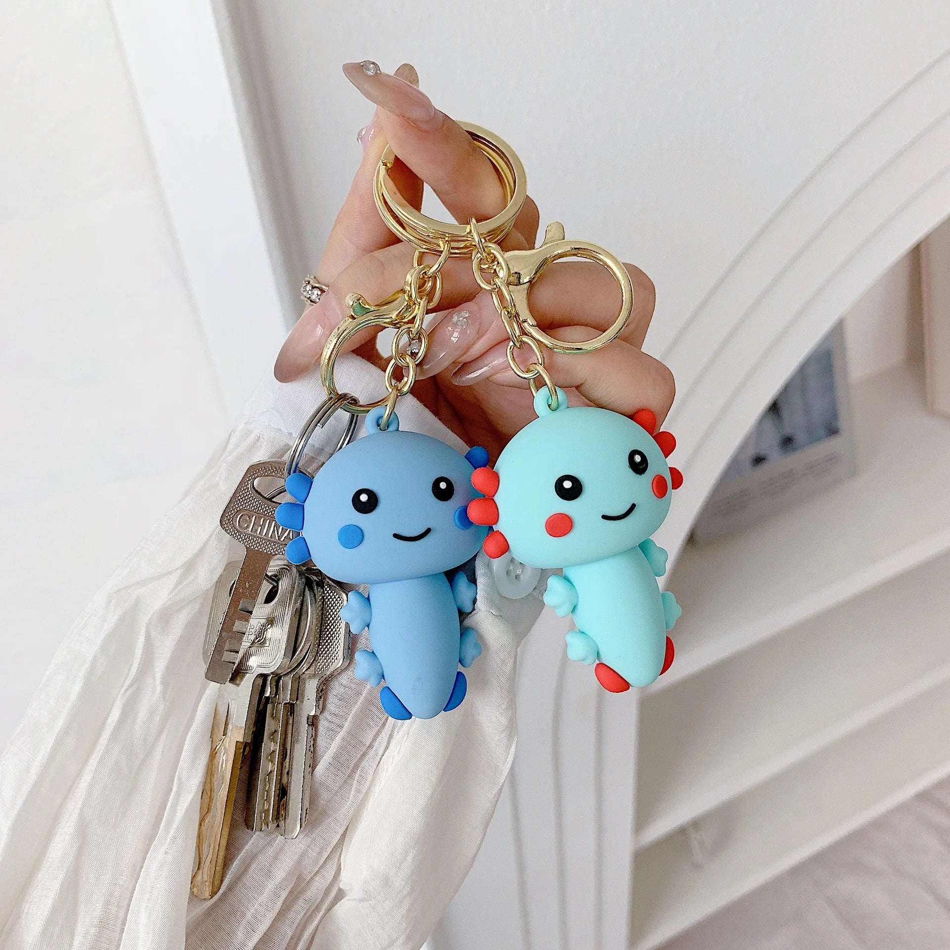 Kawaii Axolotl Keychain
