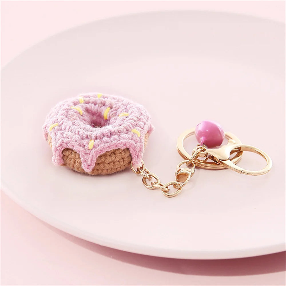 Crochet Fruit & Donut Keychain