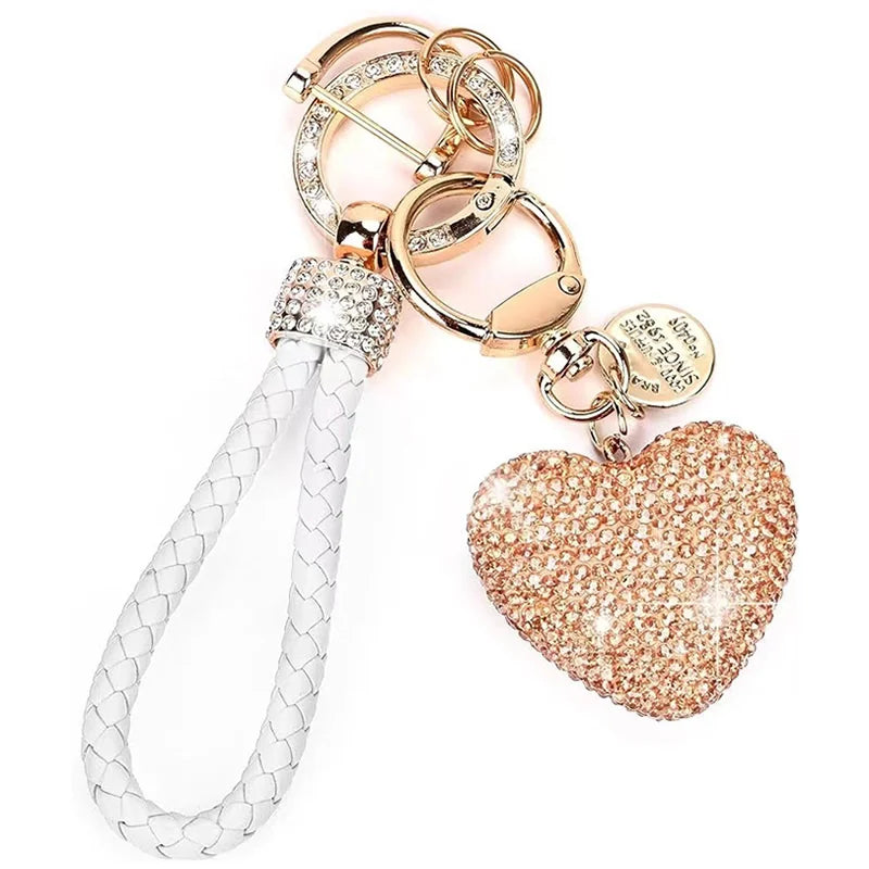 Crystal Heart Car Keychain