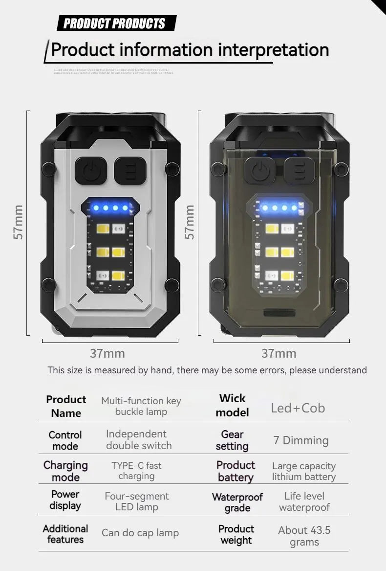 Portable Dual-Light Keychain Torch