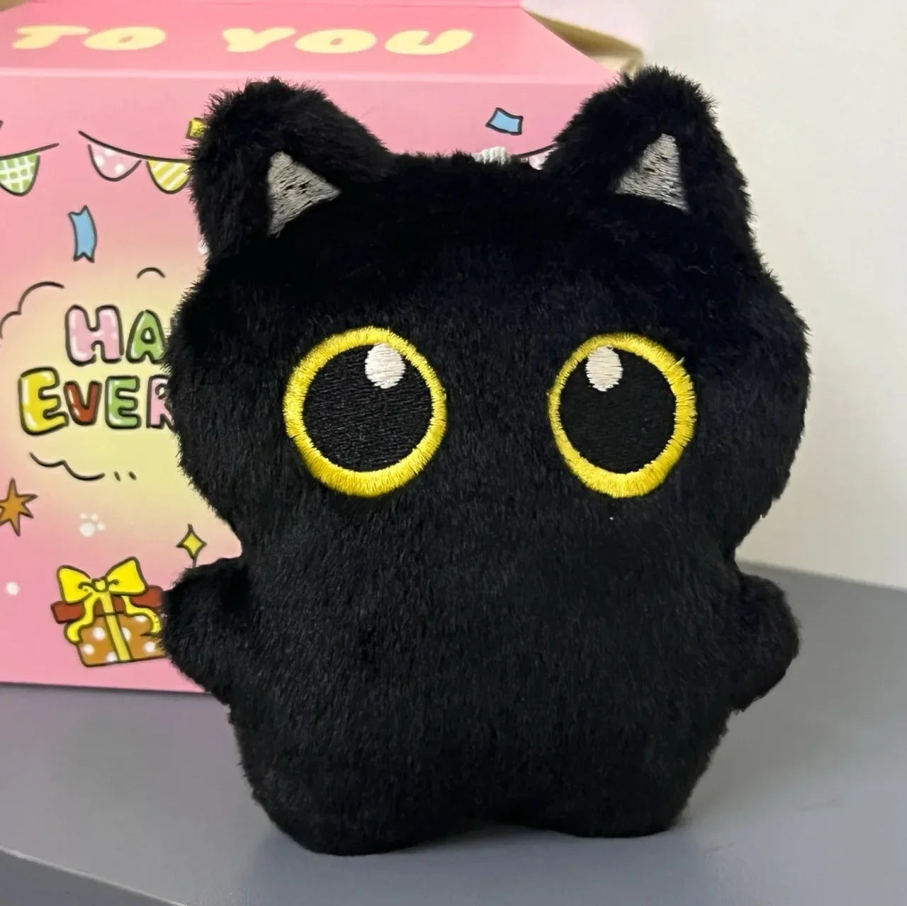 Black Cat Squishy Plush Keychain