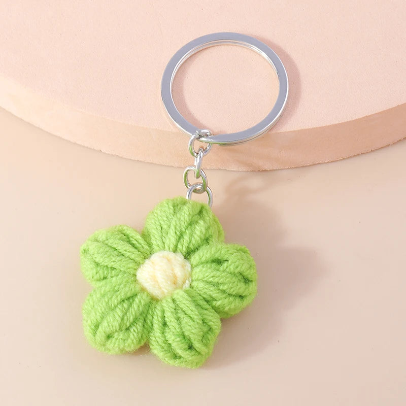 Crochet Strawberry & Daisy Keychain
