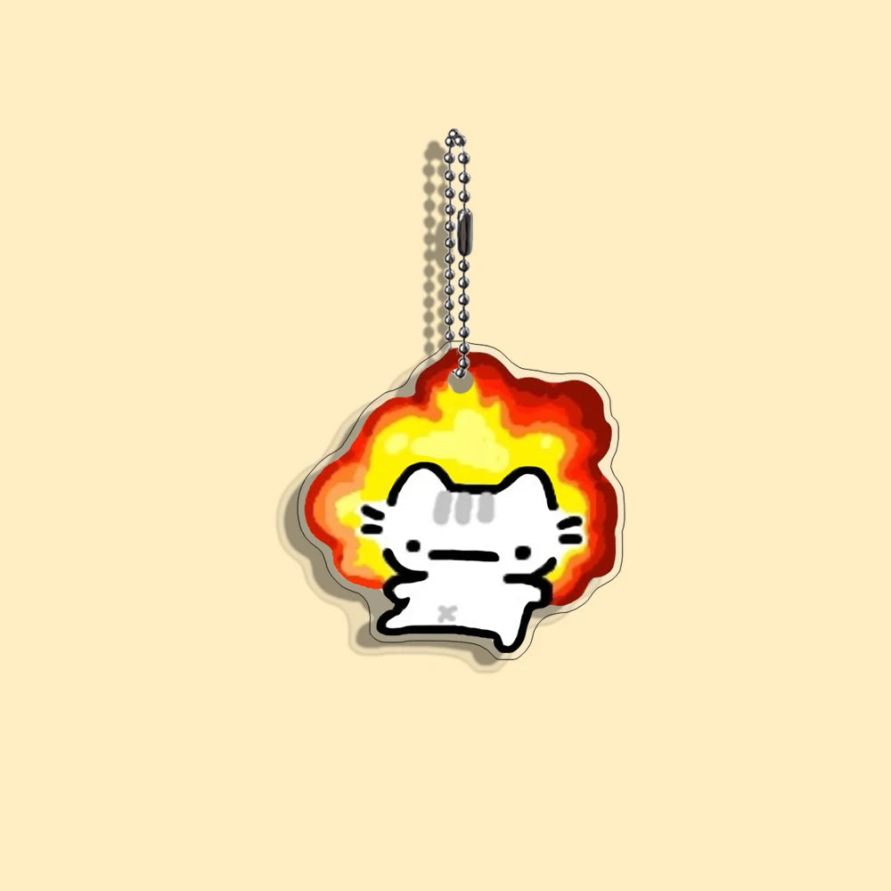 Funny Cat Character Keychain