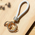 Braided Rhinestone Wristlet Keychain