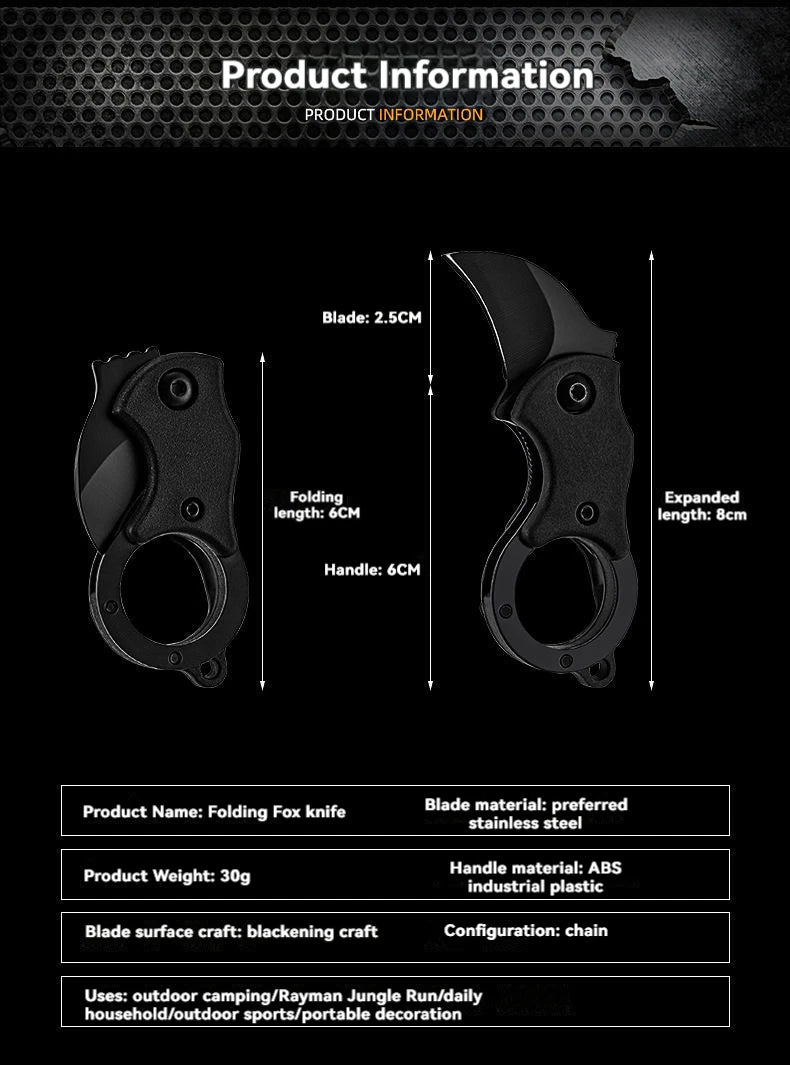 Stainless Steel EDC Knife Keychain