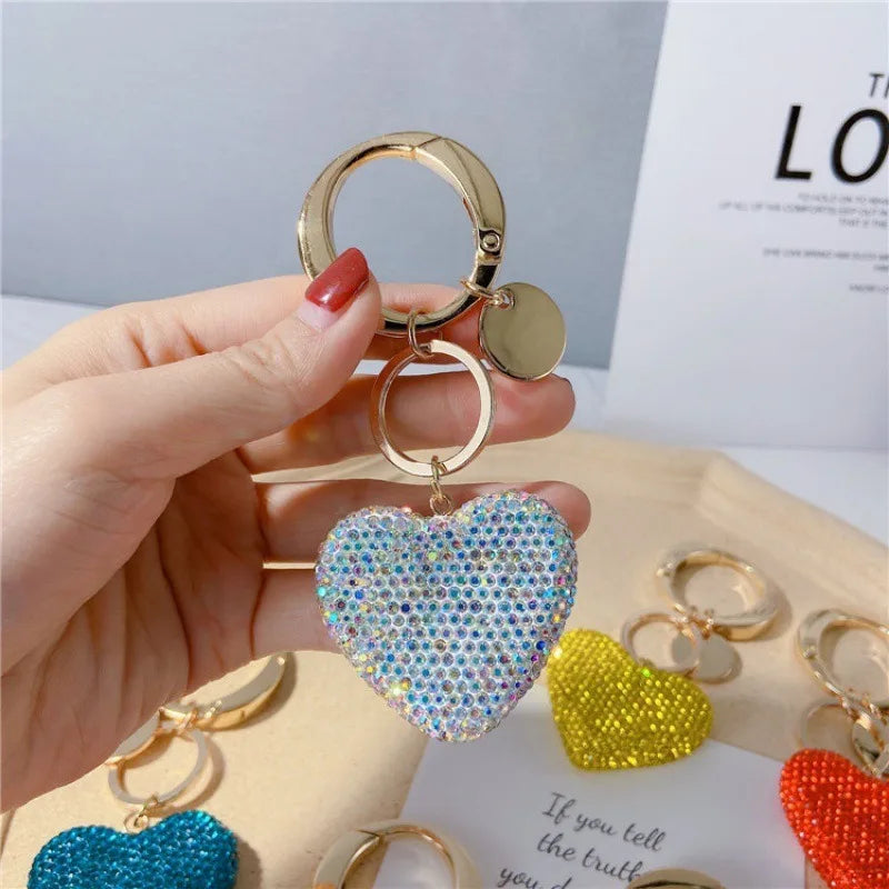 Rhinestone Heart Keychain