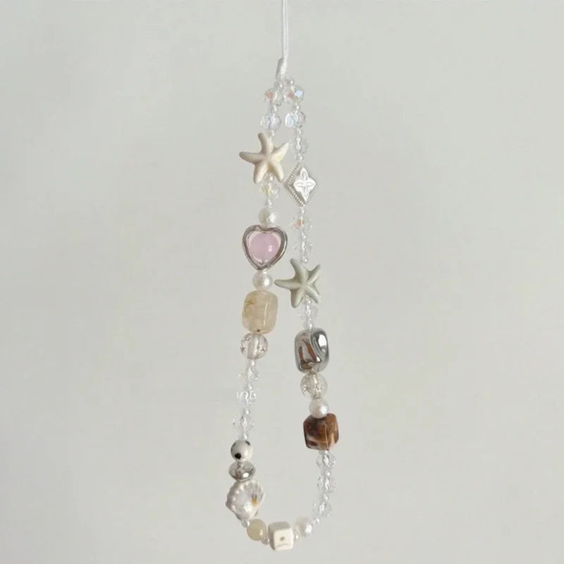 Star & Pearl Beaded Phone Charm
