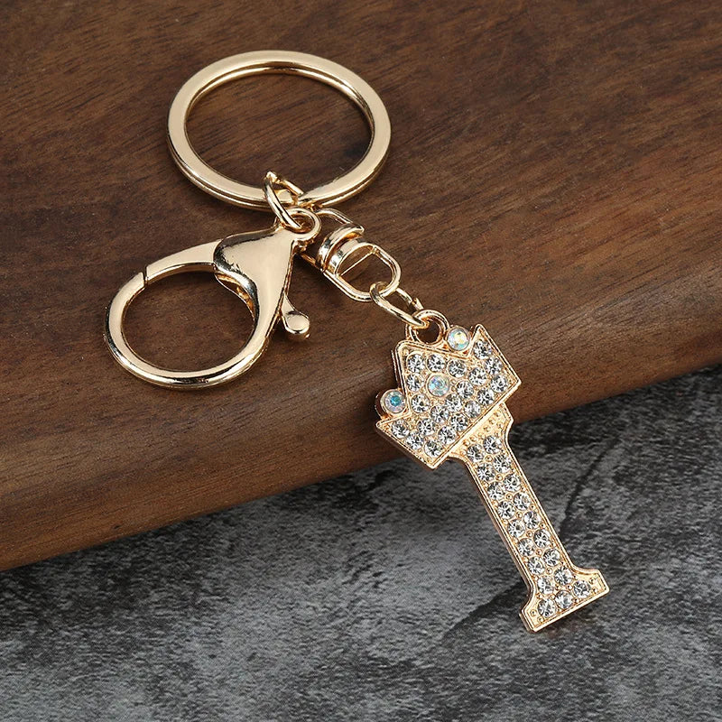 Rhinestone Initial Keychain