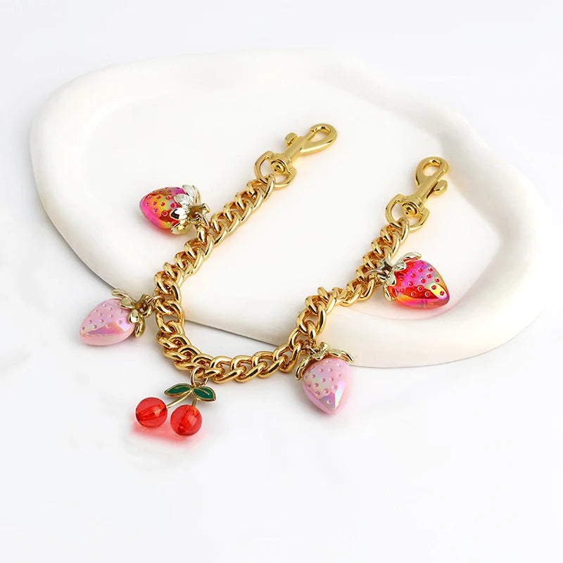 Strawberry & Cherry Bag Chain Charm