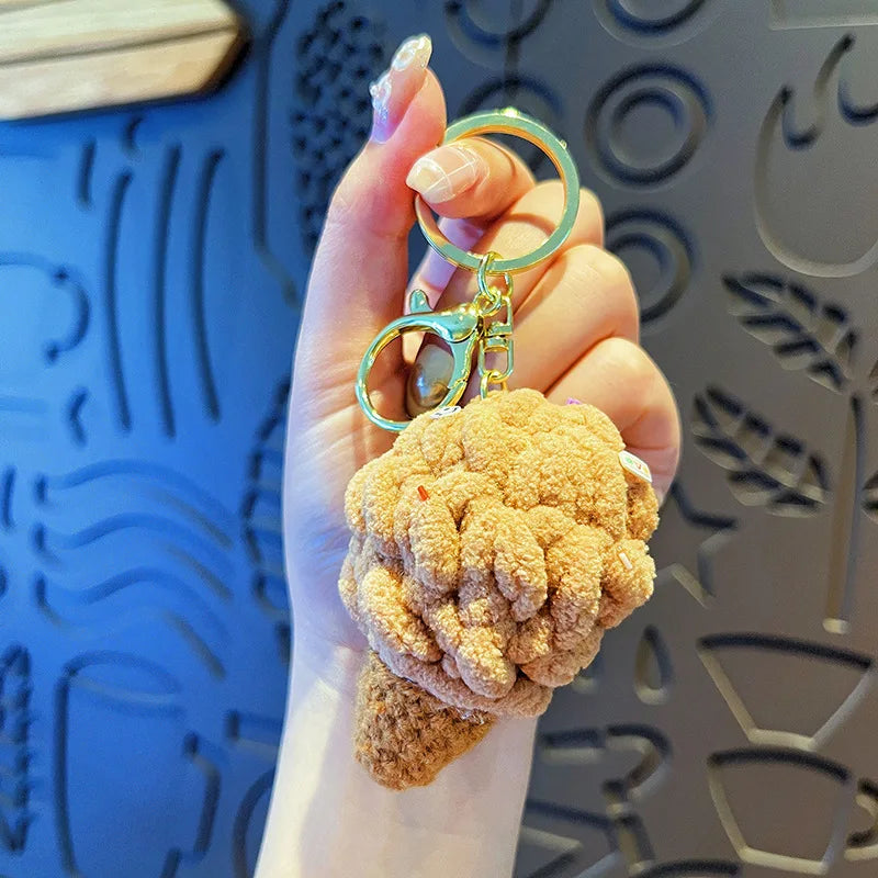 Crochet Ice Cream Cone Keychain