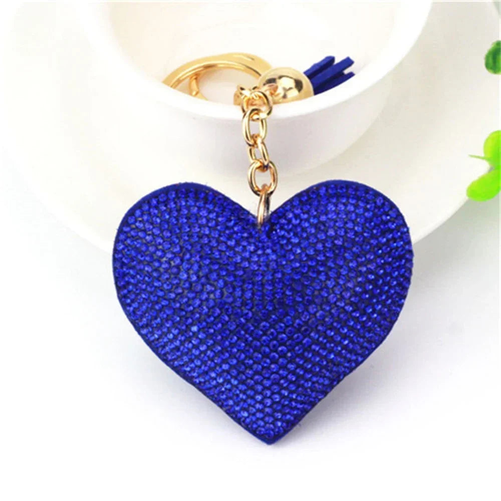 Rhinestone Heart Tassel Bag Charm
