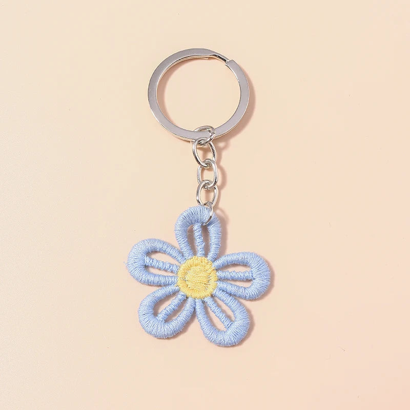 Crochet Strawberry & Daisy Keychain