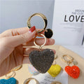 Rhinestone Heart Keychain