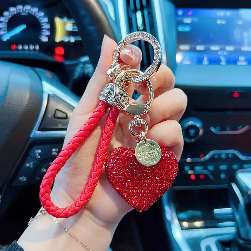 Crystal Heart Car Keychain