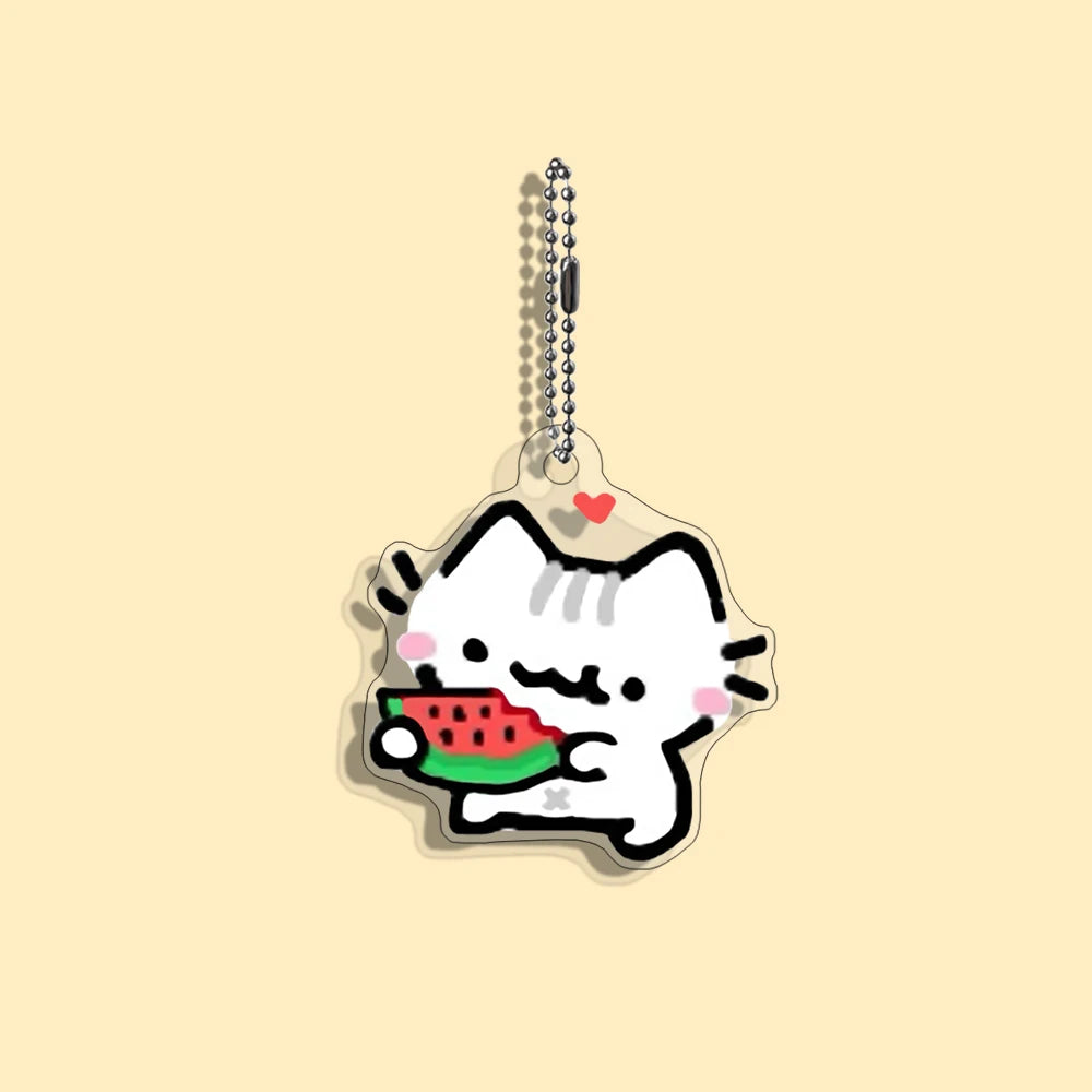 Funny Cat Character Keychain